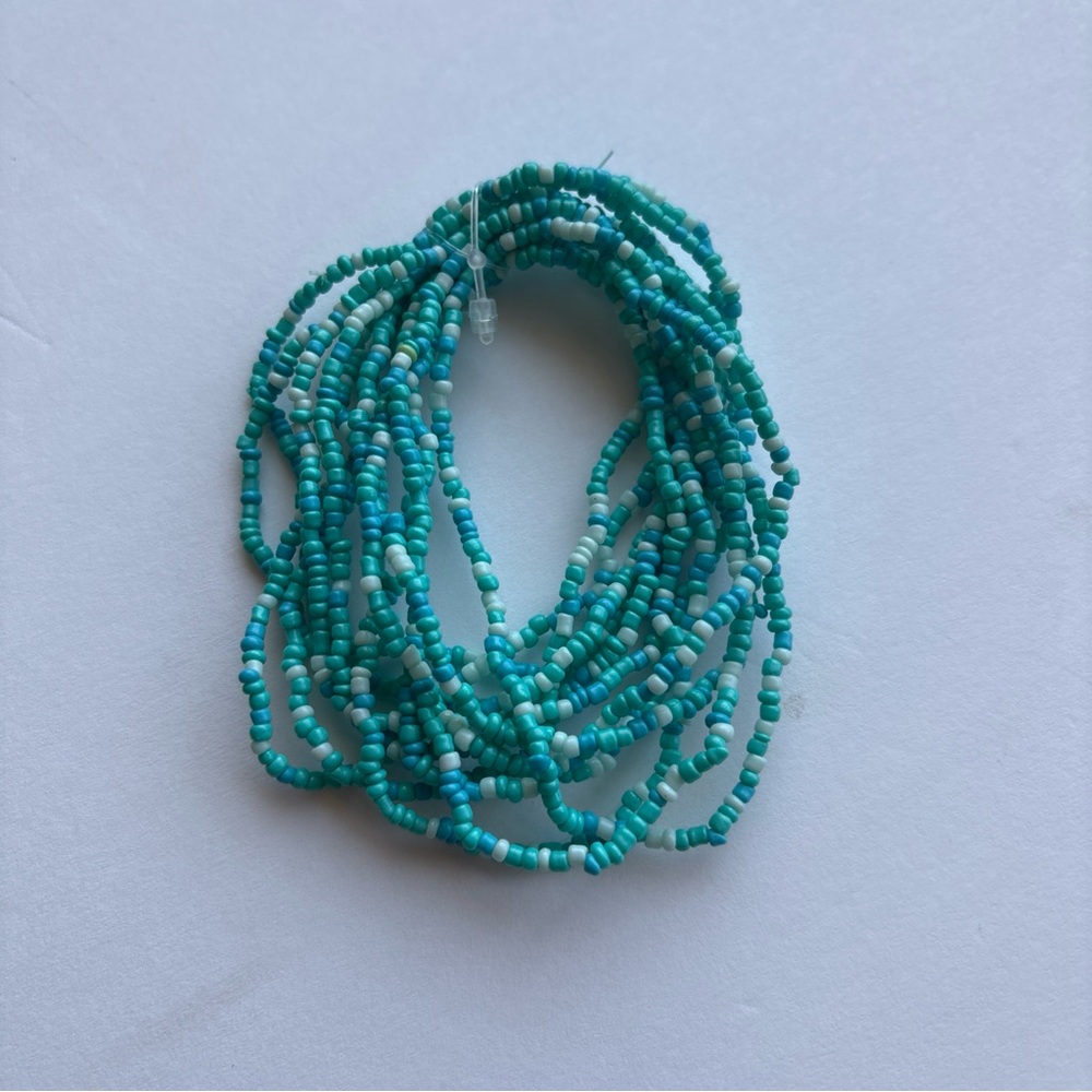 Turquoise and White Color Beaded Bracelet Set